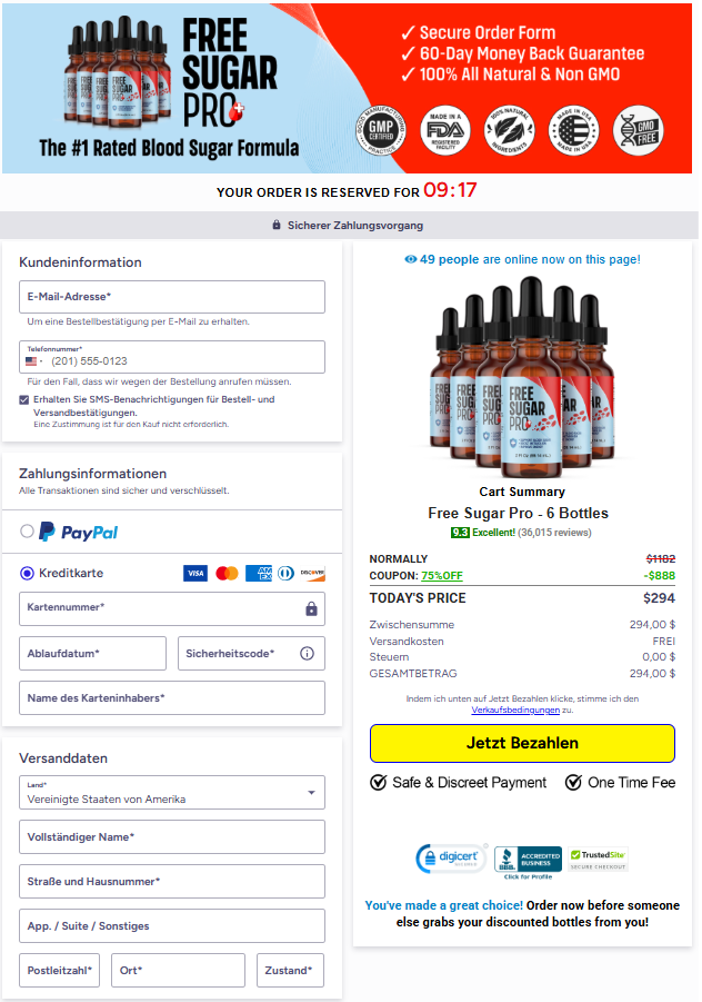 Free Sugar Pro order page